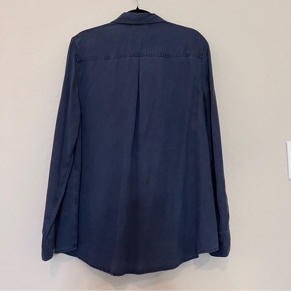 Pistola Revolve Button Down Blouse Top Long Sleeve Navy Blue SZ XXL - Picture 8 of 14